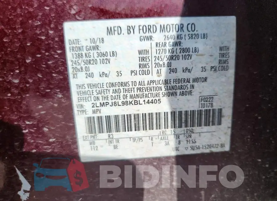 2LMPJ8L98KBL14405 Photo# 13