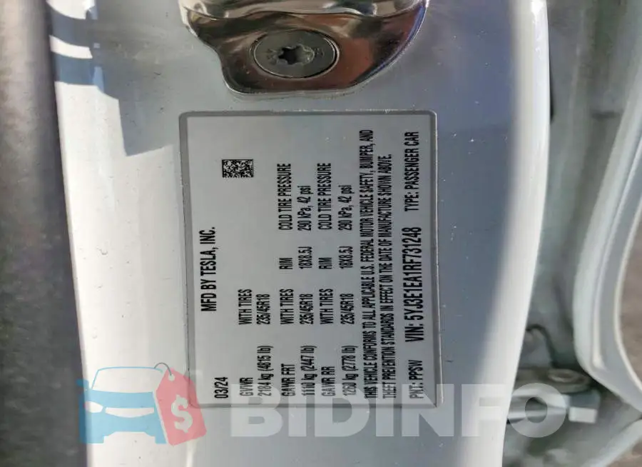 5YJ3E1EA1RF731248 Photo# 12