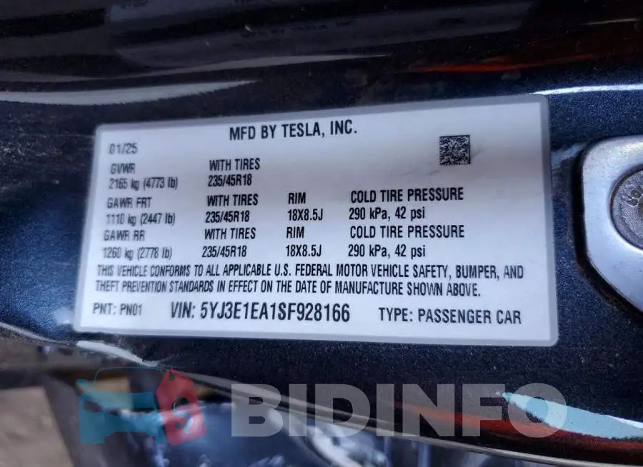 5YJ3E1EA1SF928166 Photo# 12