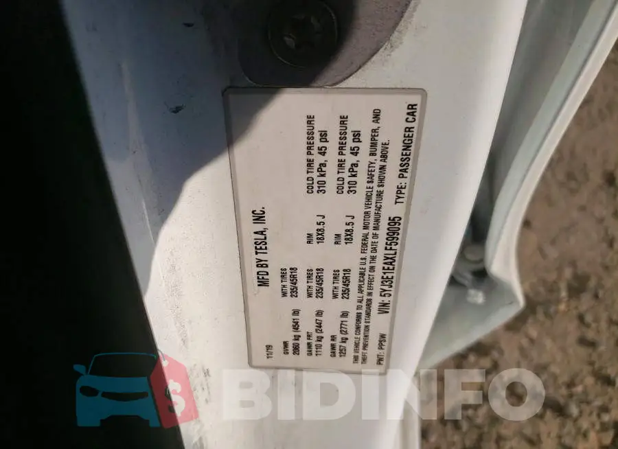 5YJ3E1EAXLF599095 Photo# 12