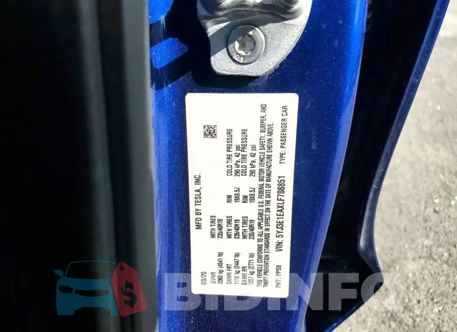 5YJ3E1EAXLF708851 Photo# 12