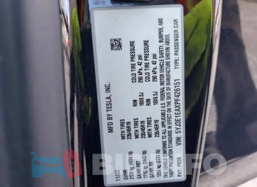 5YJ3E1EAXPF426151 Photo# 13