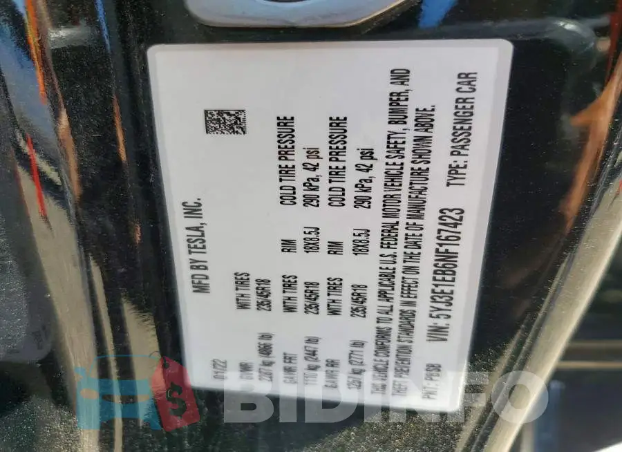 5YJ3E1EB6NF167423 Photo# 12