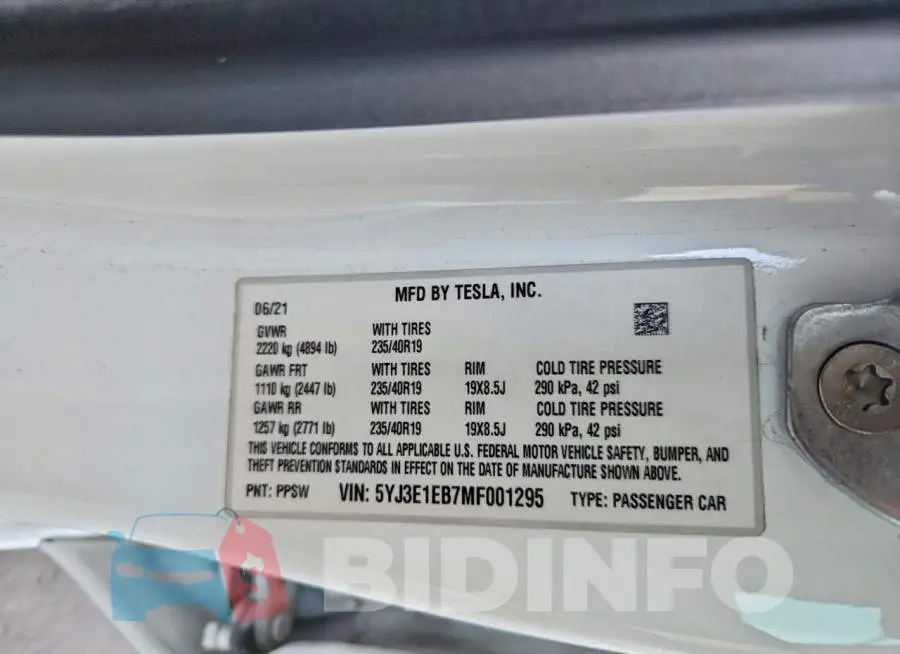 5YJ3E1EB7MF001295 Photo# 12