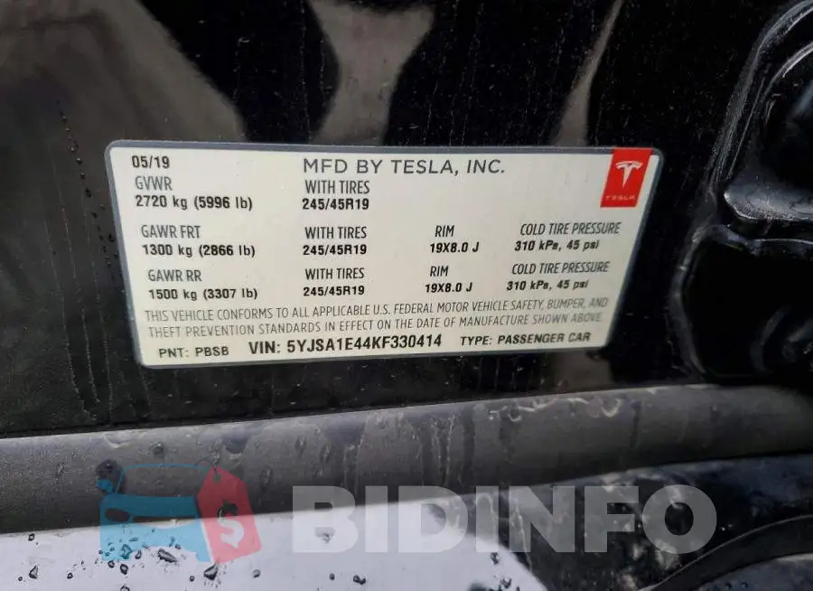 5YJSA1E44KF330414 Photo# 12