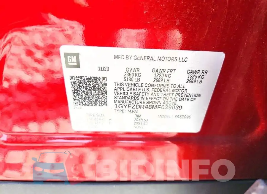 1GYFZDR48MF039039 Photo# 13
