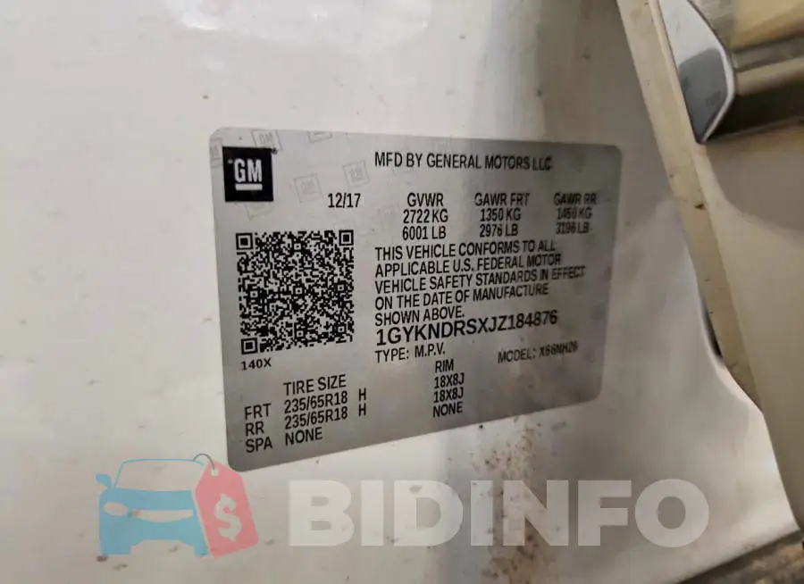 1GYKNDRSXJZ184876 Photo# 13