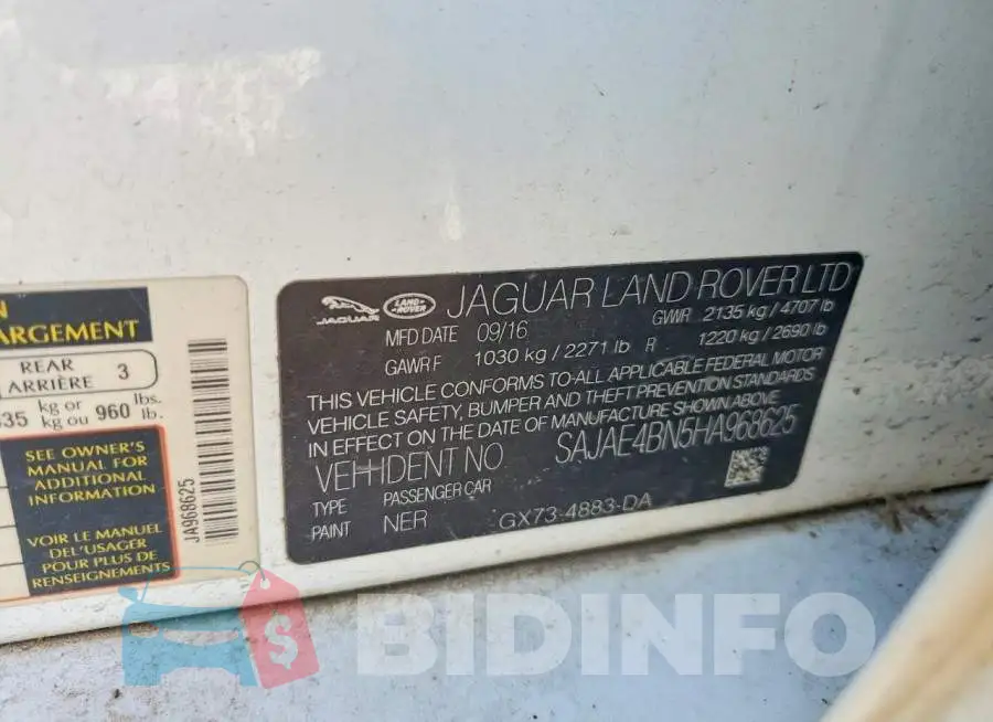 SAJAE4BN5HA968625 Photo# 12