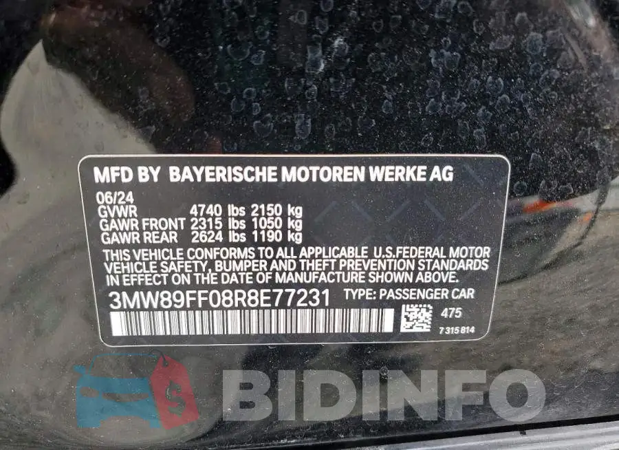 3MW89FF08R8E77231 Photo# 13