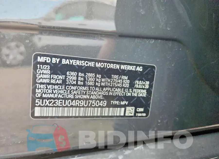 5UX23EU04R9U75049 Photo# 12