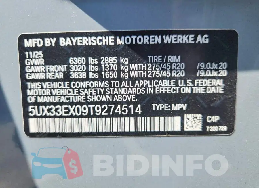 5UX33EX09T9274514 Photo# 13