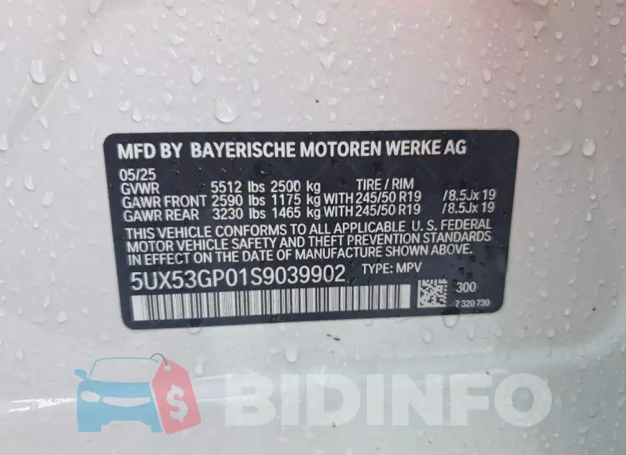 5UX53GP01S9039902 Photo# 13