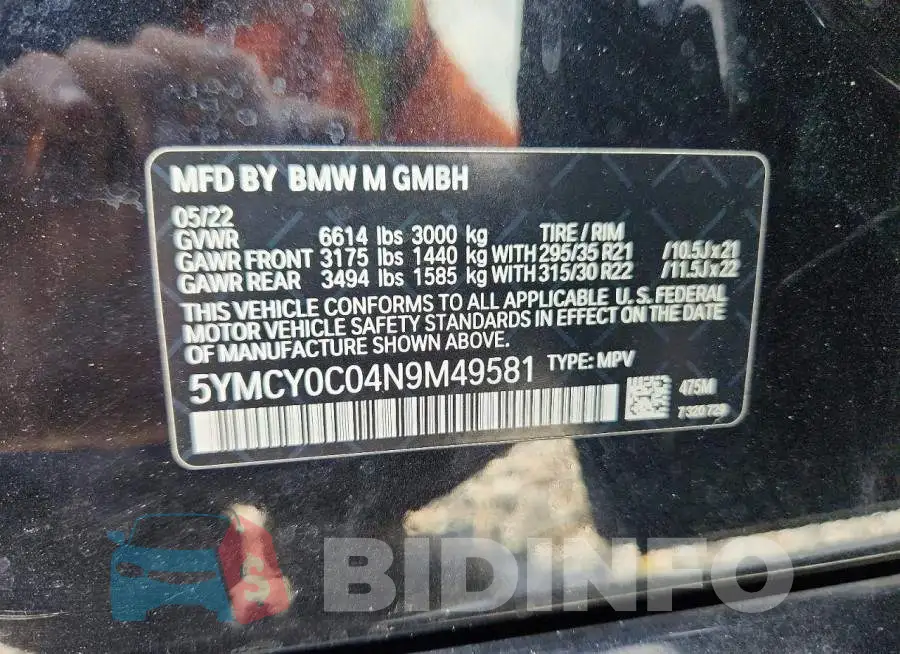 5YMCY0C04N9M49581 Photo# 13