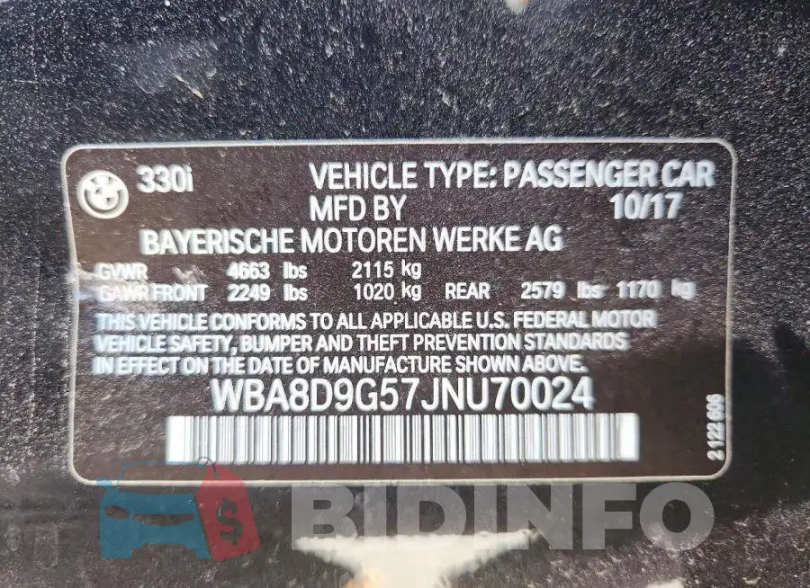 WBA8D9G57JNU70024 Photo# 12