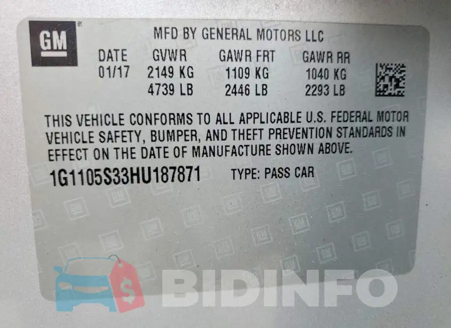 1G1105S33HU187871 Photo# 12
