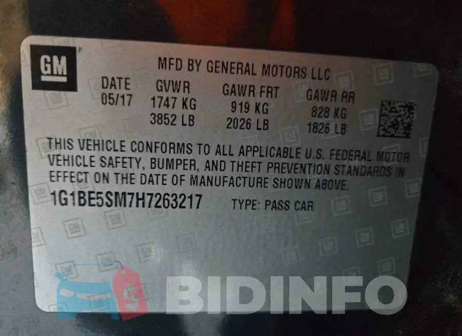 1G1BE5SM7H7263217 Photo# 12