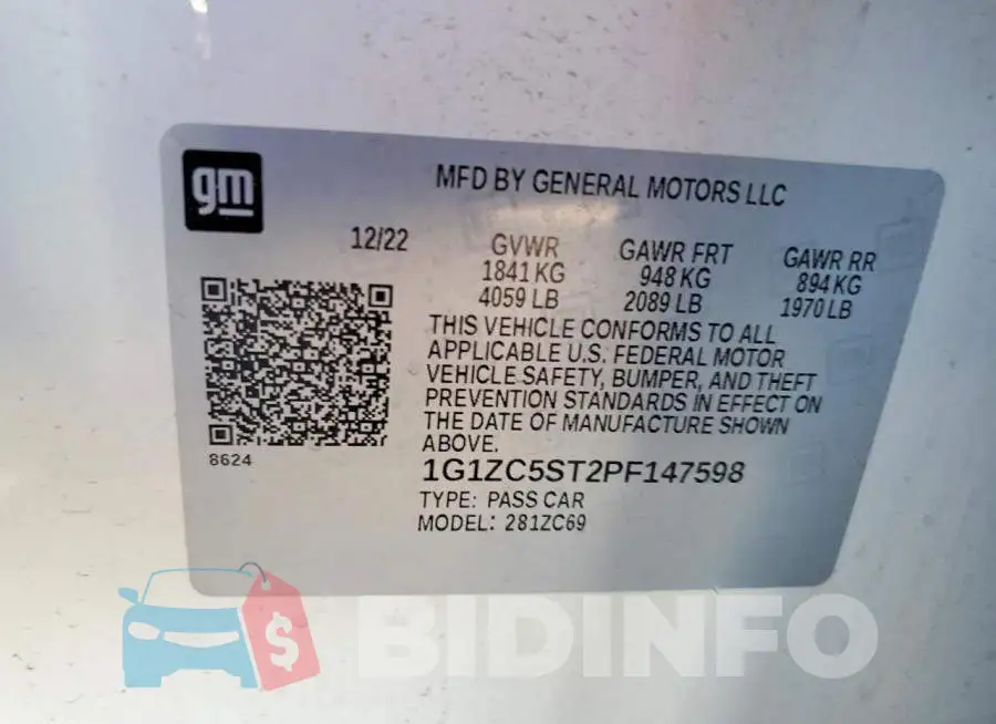 1G1ZC5ST2PF147598 Photo# 12