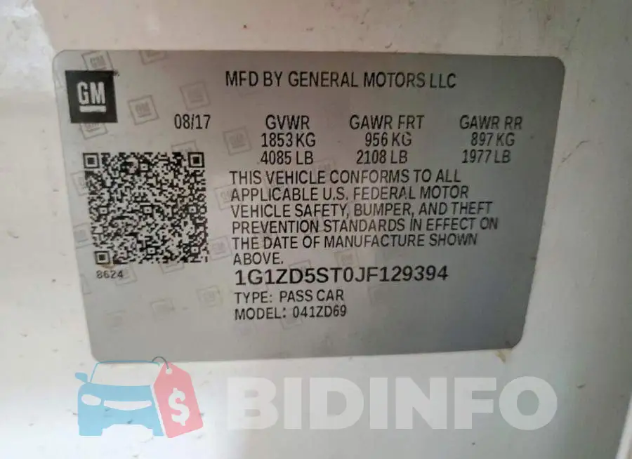 1G1ZD5ST0JF129394 Photo# 12