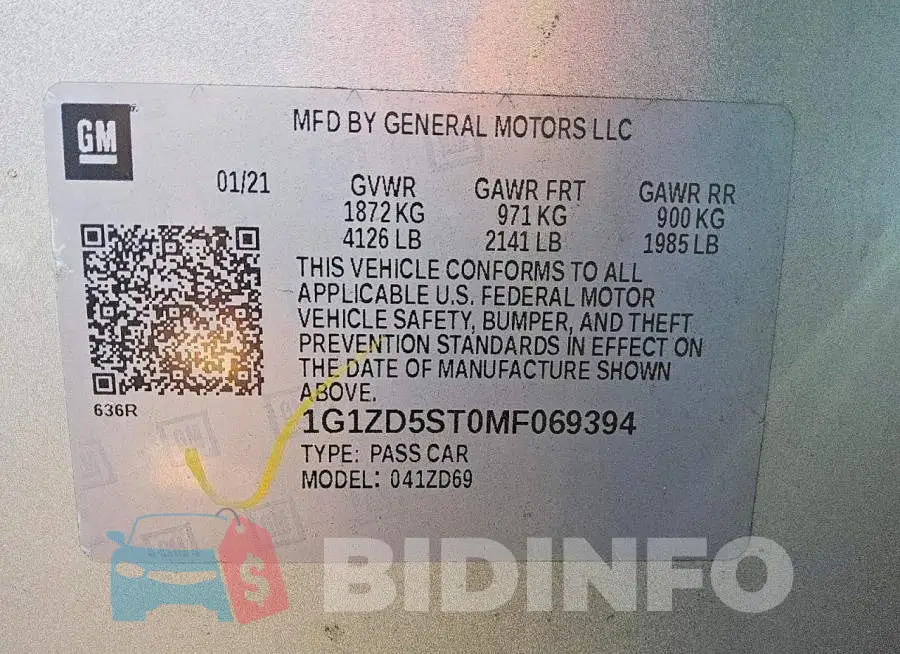 1G1ZD5ST0MF069394 Photo# 12