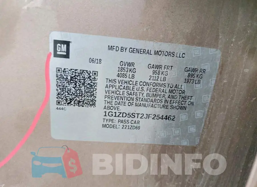 1G1ZD5ST2JF254462 Photo# 12