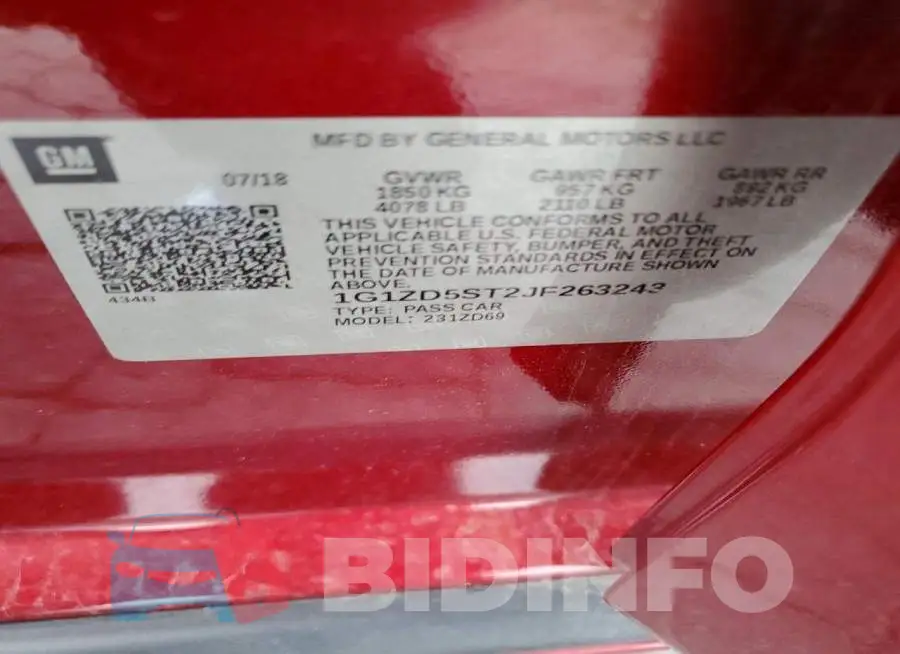 1G1ZD5ST2JF263243 Photo# 12