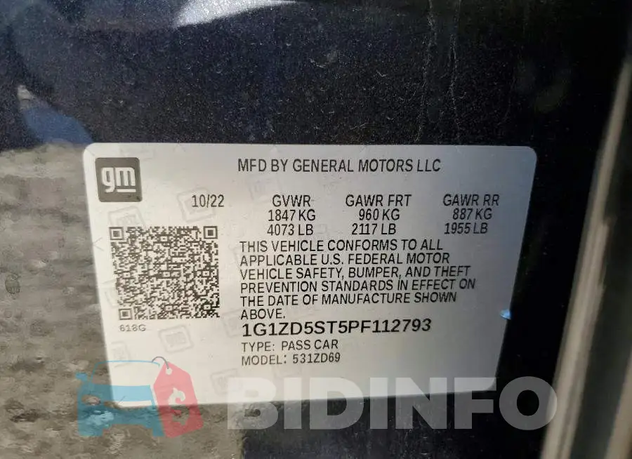 1G1ZD5ST5PF112793 Photo# 12