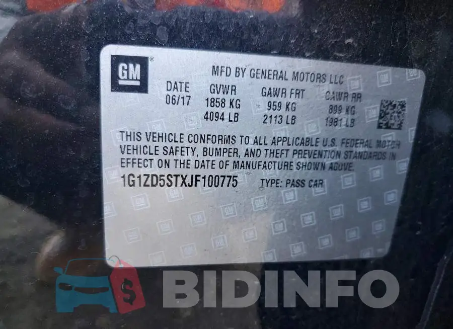 1G1ZD5STXJF100775 Photo# 12