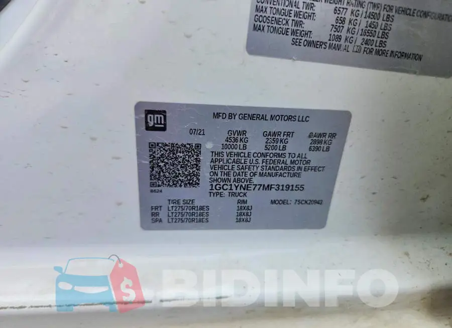 1GC1YNE77MF319155 Photo# 12