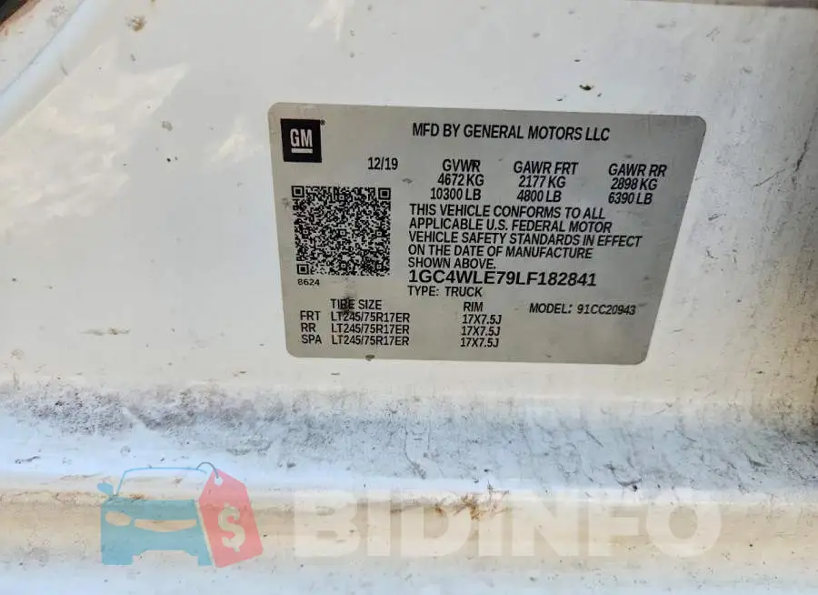 1GC4WLE79LF182841 Photo# 12