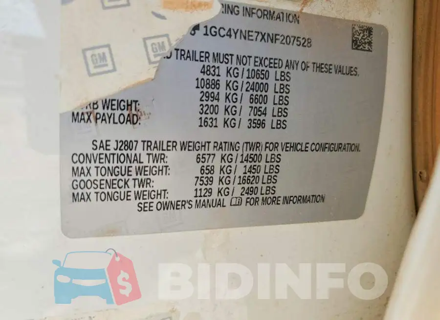 1GC4YNE7XNF207528 Photo# 12