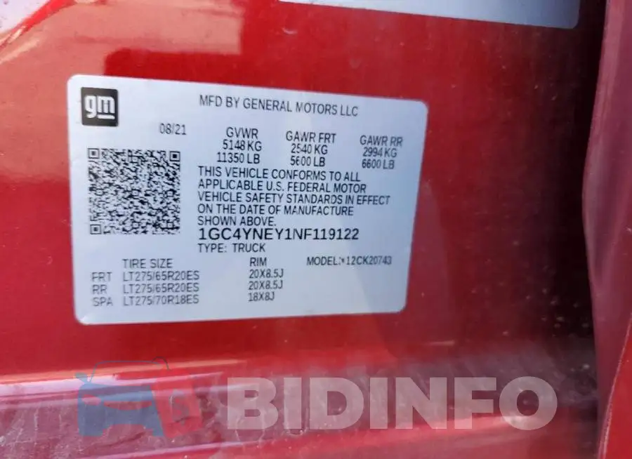 1GC4YNEY1NF119122 Photo# 12