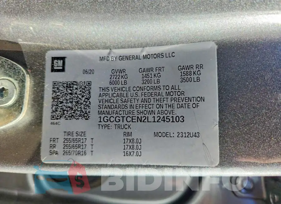 1GCGTCEN2L1245103 Photo# 13