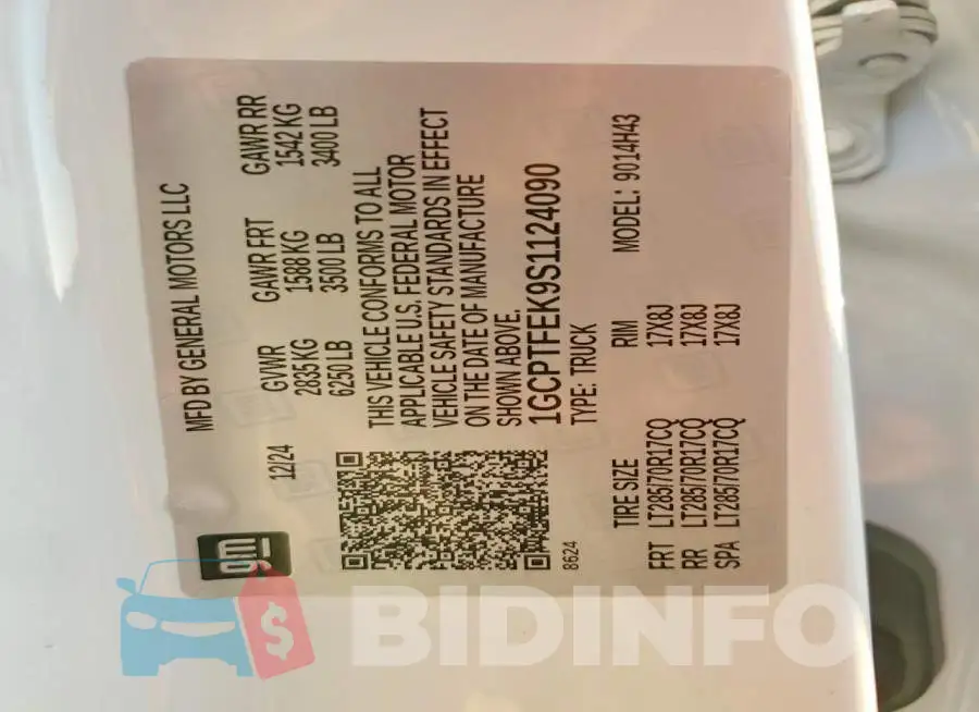 1GCPTFEK9S1124090 Photo# 13