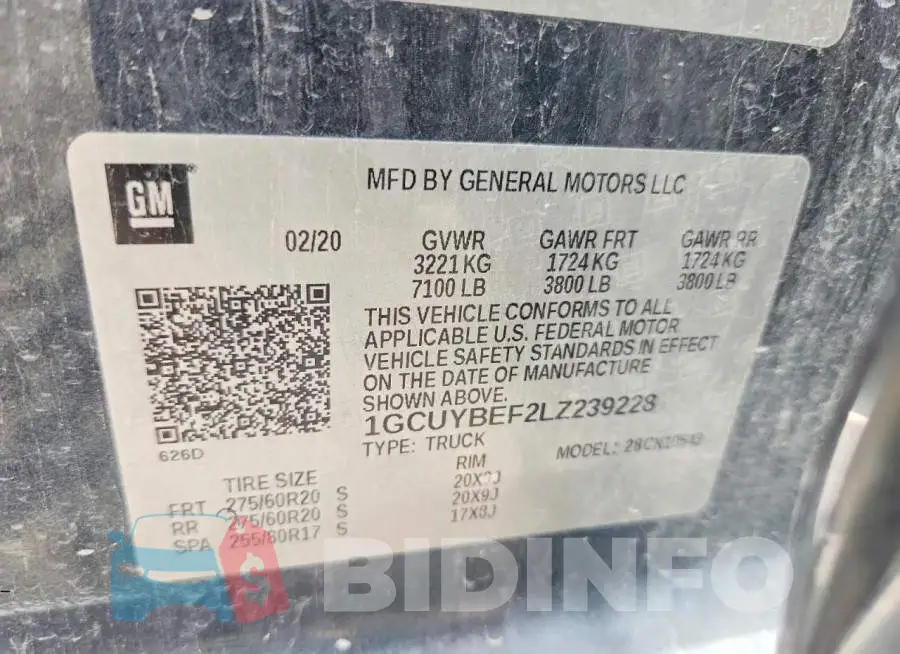 1GCUYBEF2LZ239228 Photo# 12