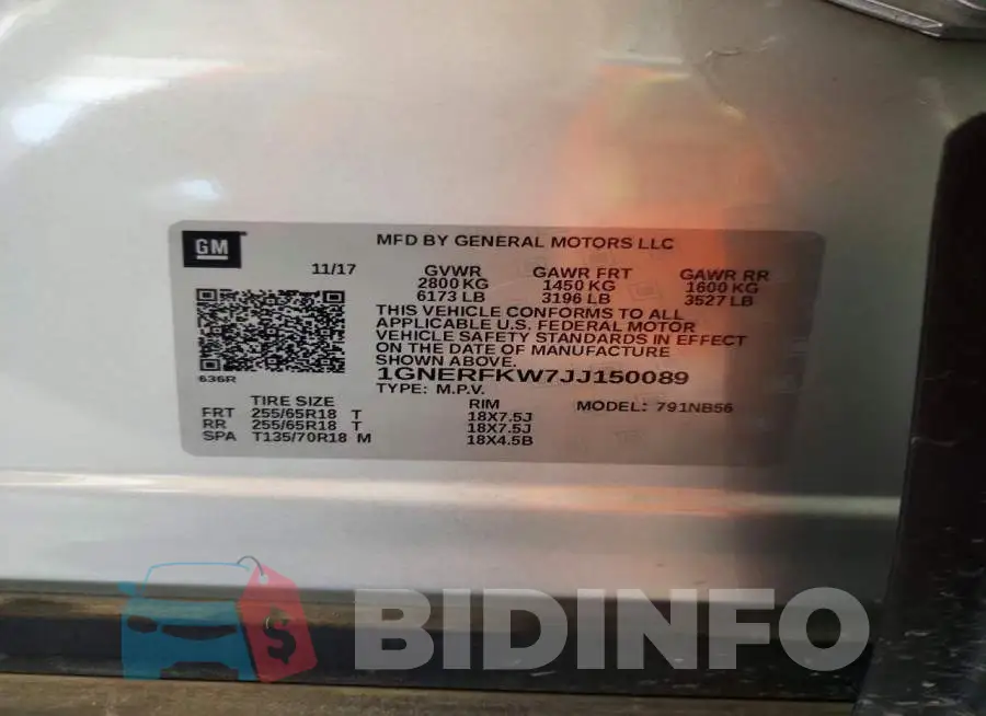 1GNERFKW7JJ150089 Photo# 13