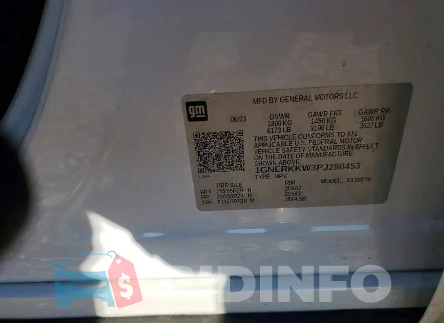 1GNERKKW3PJ280453 Photo# 13