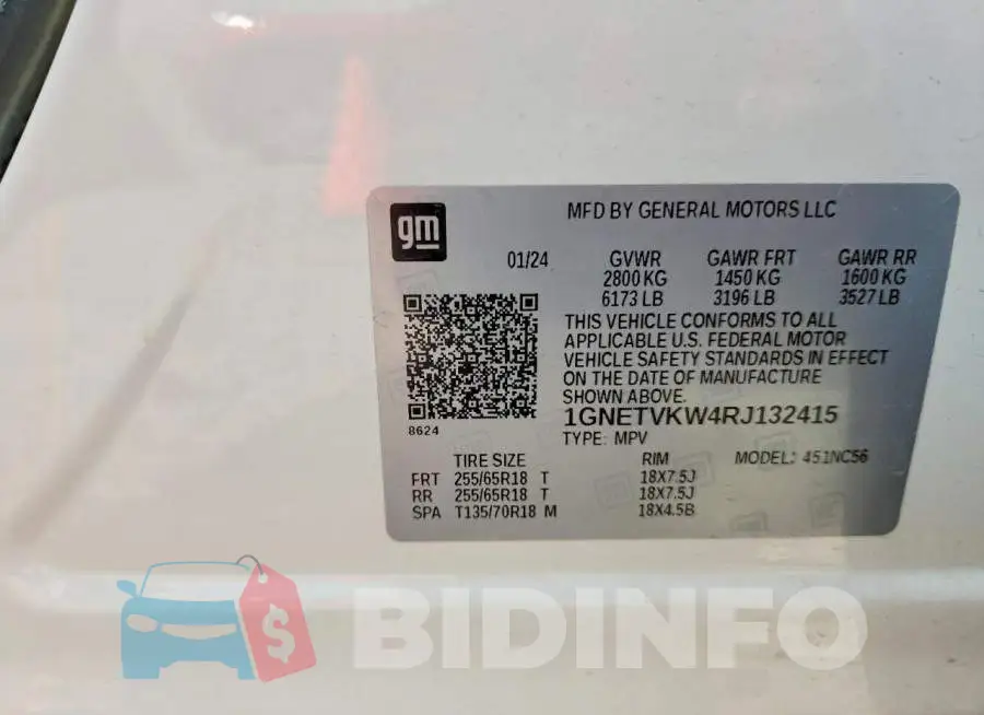 1GNETVKW4RJ132415 Photo# 12