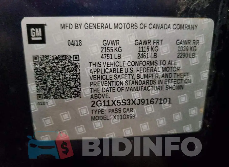 2G11X5S3XJ9167101 Photo# 13