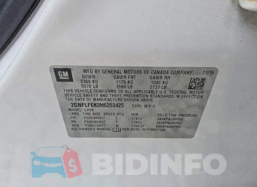 2GNFLFEK0H6253425 Photo# 13
