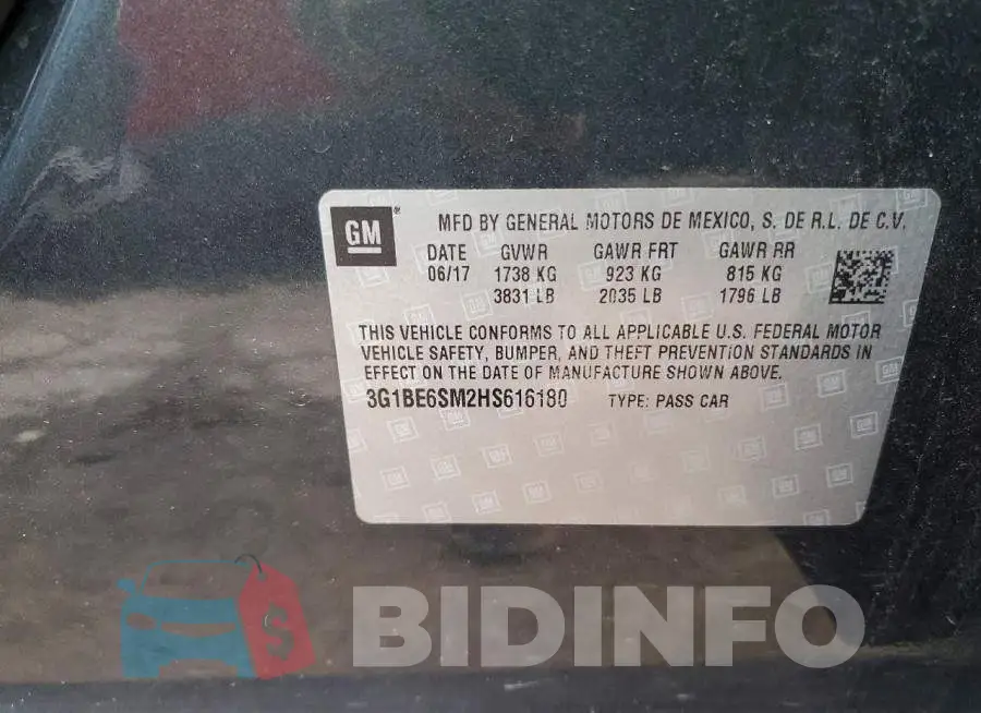 3G1BE6SM2HS616180 Photo# 12