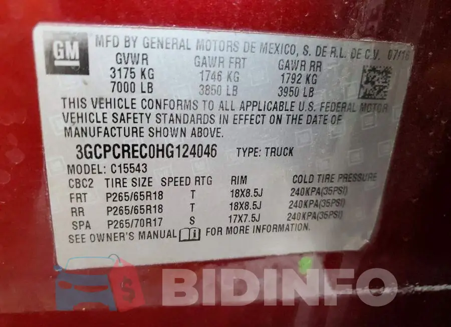 3GCPCREC0HG124046 Photo# 12
