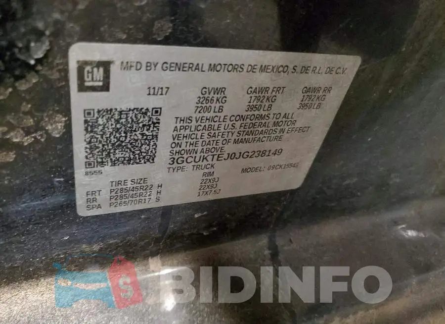 3GCUKTEJ0JG238149 Photo# 12