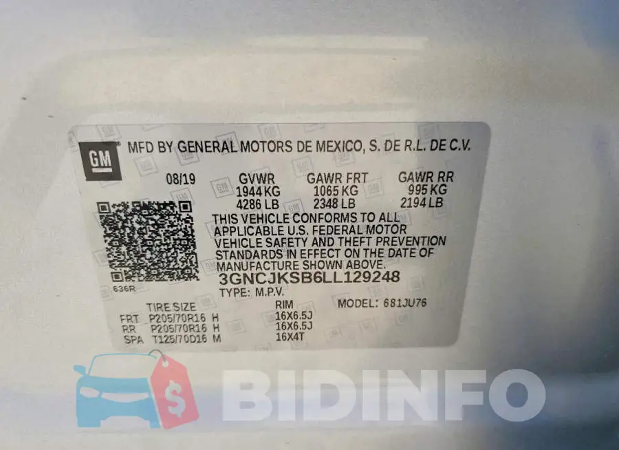 3GNCJKSB6LL129248 Photo# 13