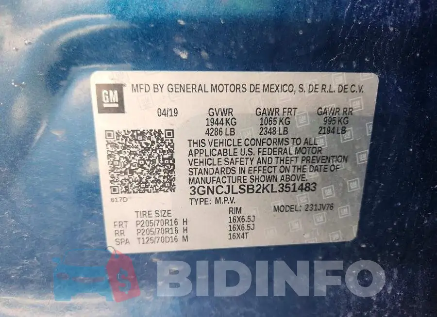 3GNCJLSB2KL351483 Photo# 13