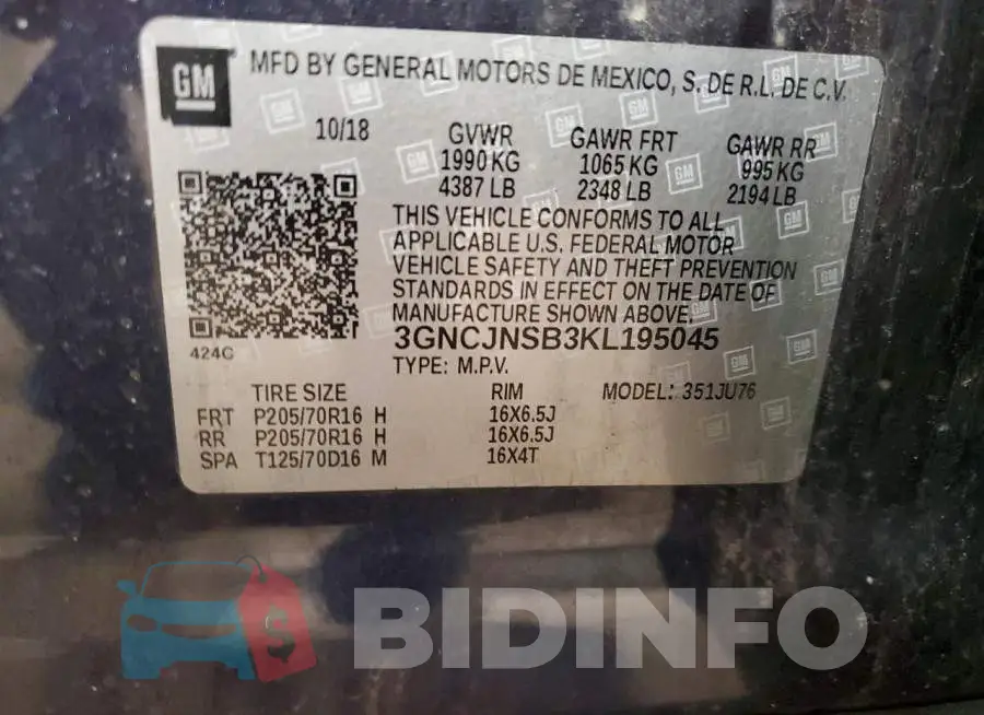3GNCJNSB3KL195045 Photo# 14