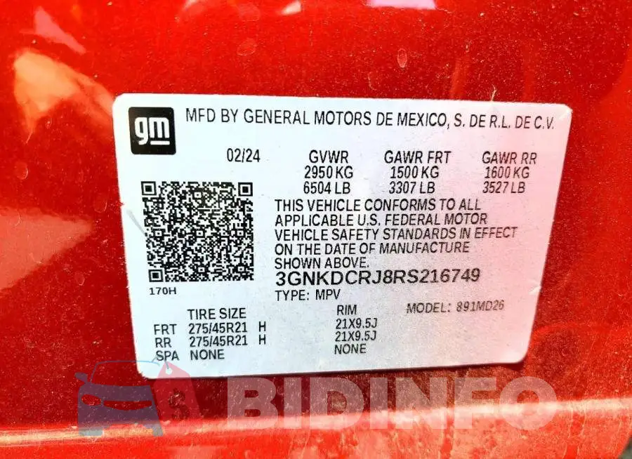 3GNKDCRJ8RS216749 Photo# 12