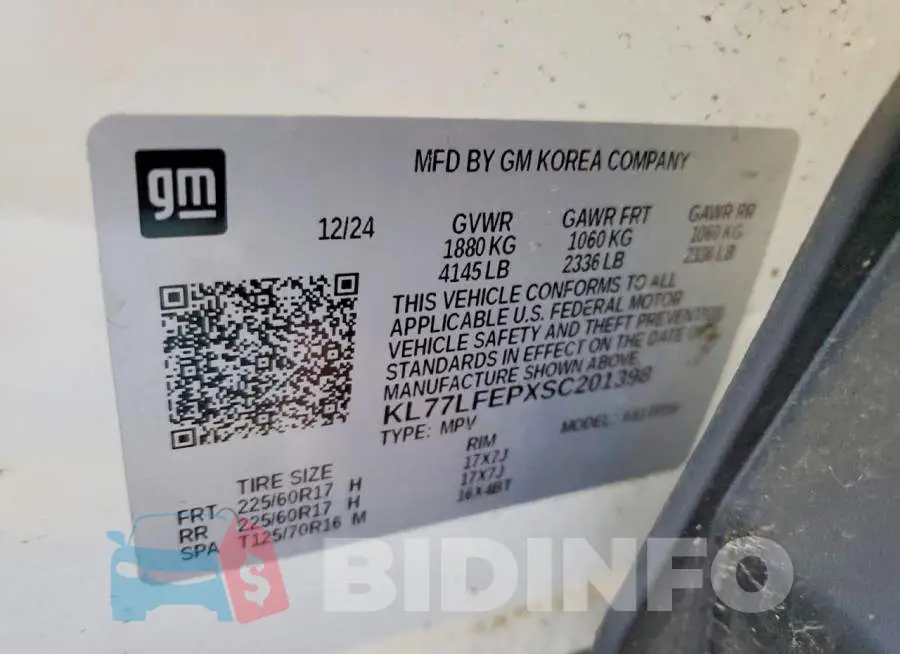 KL77LFEPXSC201398 Photo# 14