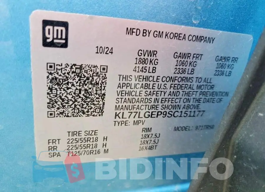 KL77LGEP9SC151177 Photo# 13