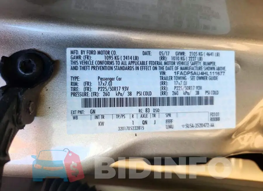 1FADP5AU4HL111677 Photo# 12