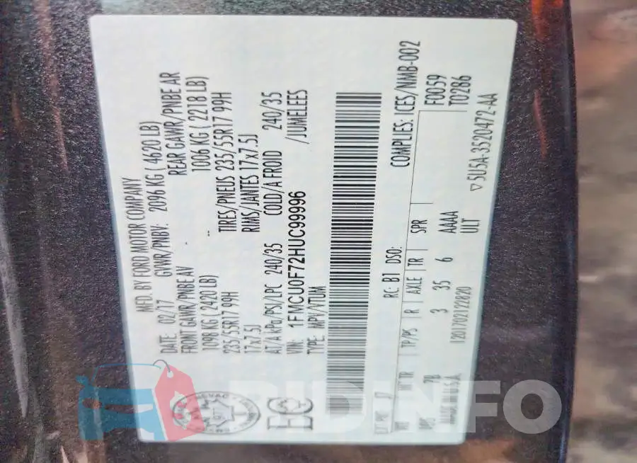 1FMCU0F72HUC99996 Photo# 12